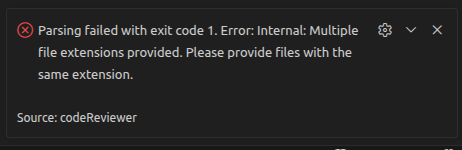 Multiple file extensions error