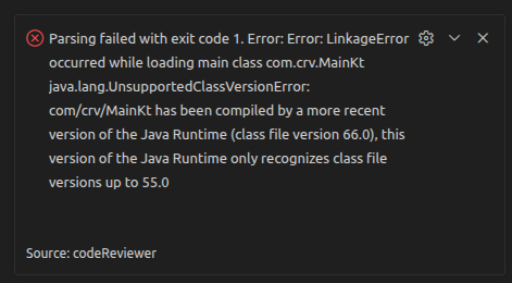 Unsupported class version error